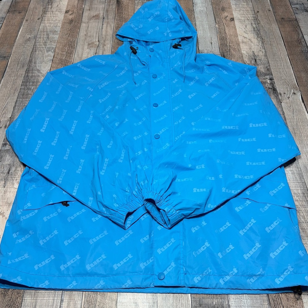 Fuct Outdoors Windbreaker Mens Large Blue Logo Print 90s Streetwear Skater